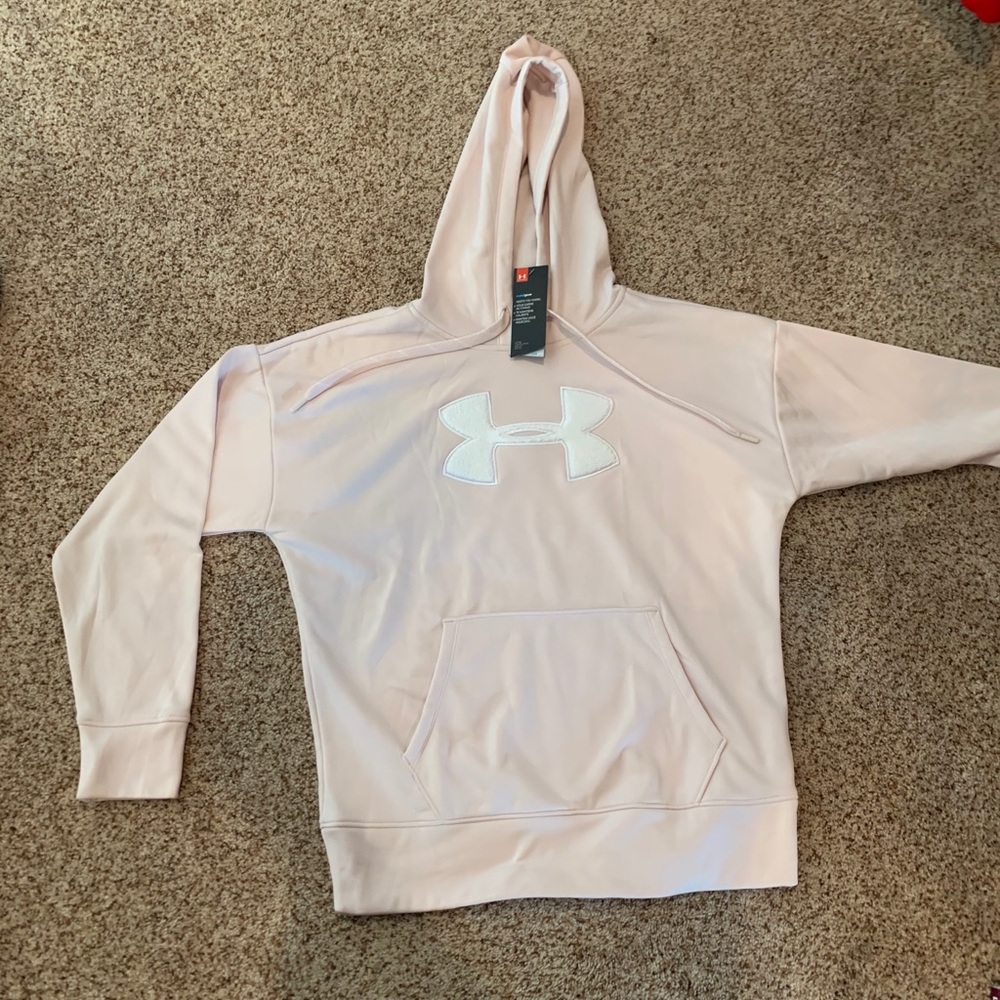 Baby pink under armour sweat shirt